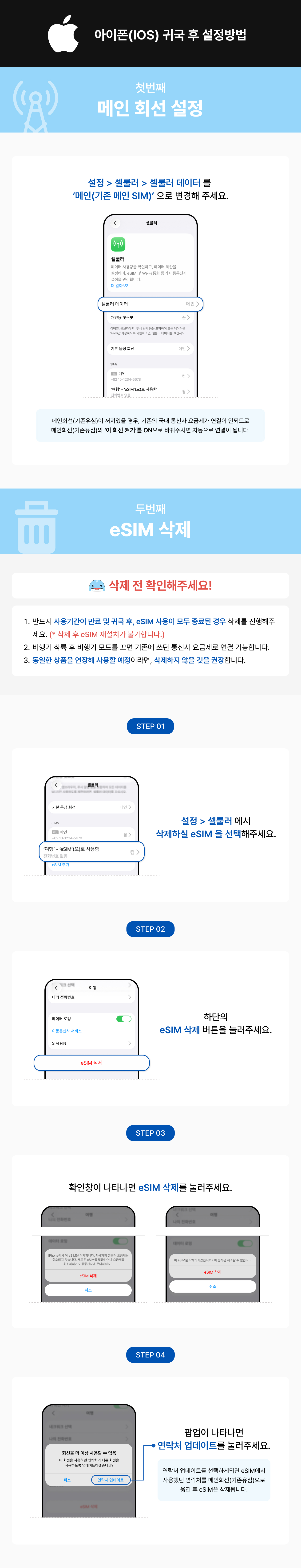 아이폰(ios) 귀국 후 설정방법